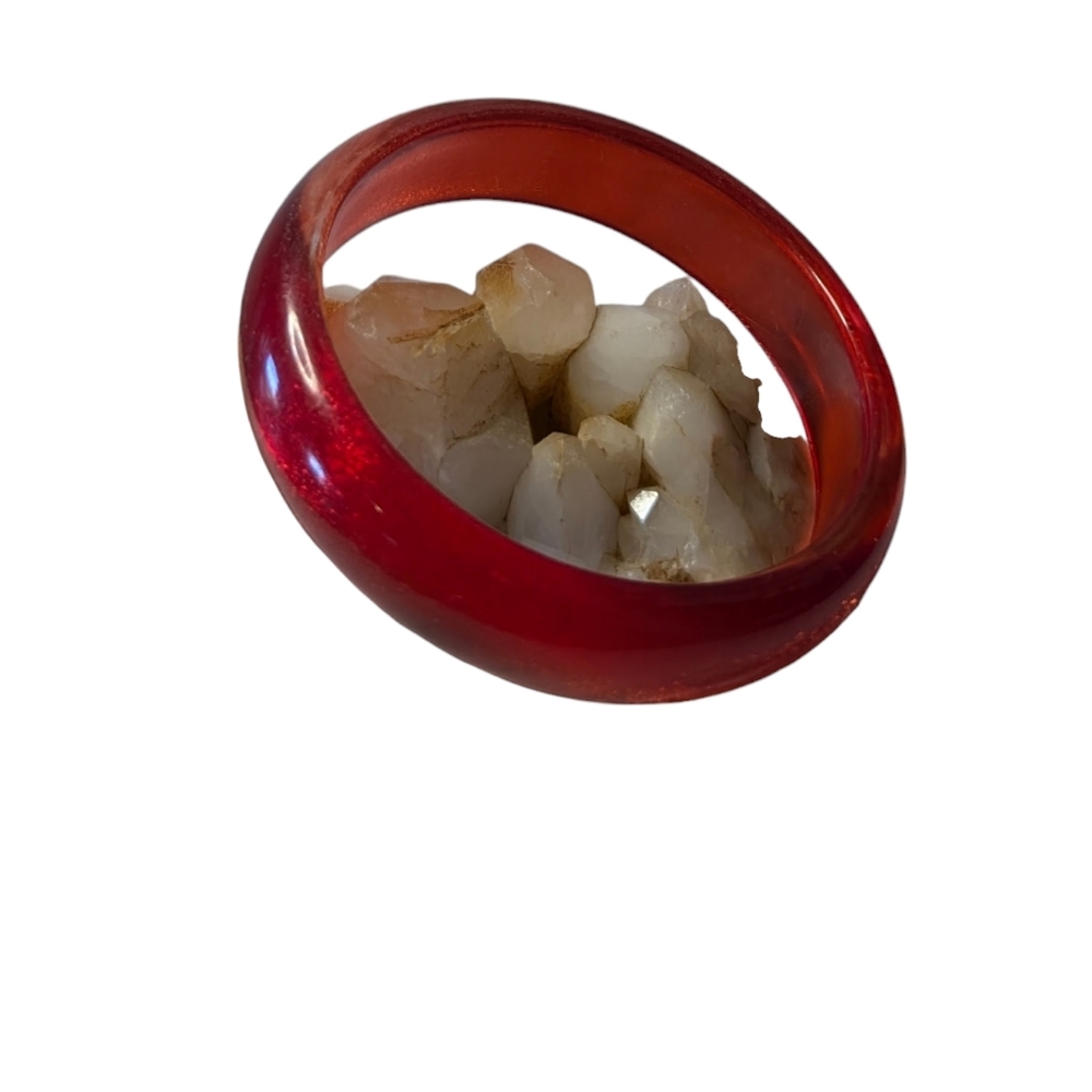 70's Red Lucite Bangle Bracelet